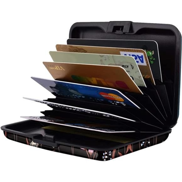 Mini Credit Card Holder, RFID Blocking Slim Hard Card Case ID Case Travel Wallet - Picture 6 of 8